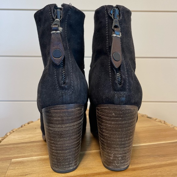 Rag & Bone Black Suede Leather Boots Booties - Picture 4 of 4